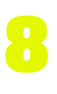 Set Rugnummers van Strijkletters Aachen Glow in the Darg Geel - afb. 2