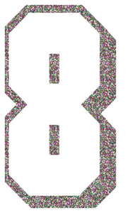 Set Rugnummers van Strijkletters Flash Glitter Regenboog Multicolor 453 - afb. 2