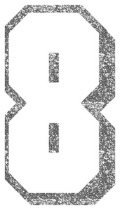 Set Rugnummers van Strijkletters Flash Glitter Silver 450 - afb. 2