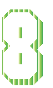 Set Rugnummers van Strijkletters Flash Mirror Groen - afb. 2