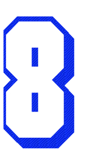 Set Rugnummers van Strijkletters Flash Design Carbon Blauw - afb. 2