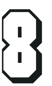 Set Rugnummers van Strijkletters Flash Design Carbon Zwart - afb. 2