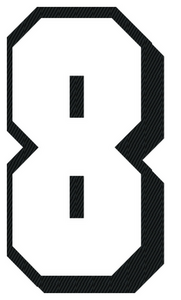 Set Rugnummers van Strijkletters Flash Design Carbon Zwart - afb. 2