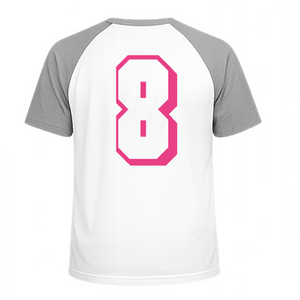 Set Rugnummers van Strijkletters Flash Polyester Ondergrond Neon Roze - afb. 1