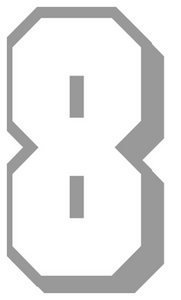 Set Rugnummers van Strijkletters Flash Flock Donker Grijs - afb. 2