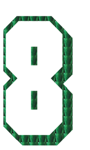 Set Rugnummers van Strijkletters Flash Holografische Groen - afb. 2