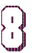 Set Rugnummers van Strijkletters Flash Holografische Paars - afb. 2
