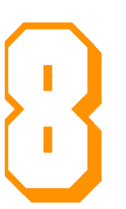 Set Rugnummers van Strijkletters Flash Flex Neon Oranje - afb. 2