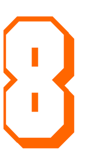 Set Rugnummers van Strijkletters Flash Reflecterend Oranje - afb. 2