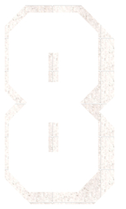 Set Rugnummers van Strijkletters Flash Glitter Wit - afb. 2