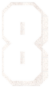 Set Rugnummers van Strijkletters Flash Glitter White Glitter 444 - afb. 2