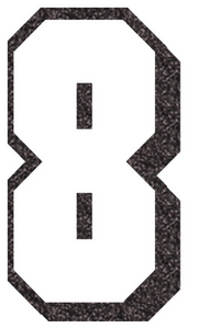 Set Rugnummers van Strijkletters Flash Glitter Black Glitter 458 - afb. 2
