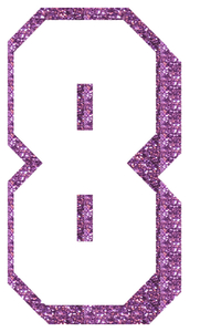 Set Rugnummers van Strijkletters Flash Glitter Orchid - afb. 2