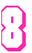Set Rugnummers van Strijkletters Flash Glow in the Dark Roze - afb. 2