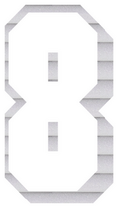 Set Rugnummers van Strijkletters Flash Glitter Rainbow White 488 - afb. 2