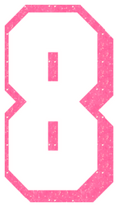 Set Rugnummers van Strijkletters Flash Glitter Neon Pink Glitter 448 - afb. 2
