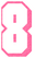 Set Rugnummers van Strijkletters Flash Glitter Neon Pink Glitter 448 - afb. 2