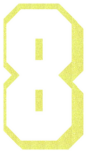 Set Rugnummers van Strijkletters Flash Glitter Neon Yellow Glitter 446 - afb. 2