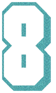 Set Rugnummers van Strijkletters Flash Glitter Sky Bleu Glitter 445 - afb. 2