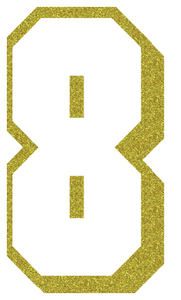 Set Rugnummers van Strijkletters Flash Glitter Gold Glitter 451 - afb. 2