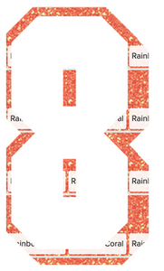 Set Rugnummers van Strijkletters Flash Glitter Rainbow Coral Glitter ST - afb. 2