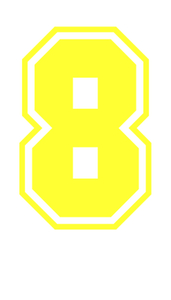 Set Rugnummers van Strijkletters SF Flex Neon Geel - afb. 2