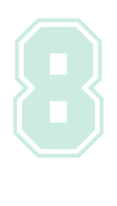 Set Rugnummers van Strijkletters SF Flex Pastel Groen - afb. 2