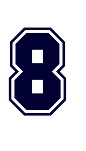 Set Rugnummers van Strijkletters SF Flock Navy Blauw - afb. 2
