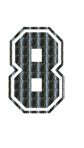 Set Rugnummers van Strijkletters SF Holografische Zwart - afb. 2