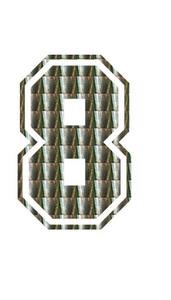 Set Rugnummers van Strijkletters SF Holografische Zilver - afb. 2