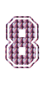 Set Rugnummers van Strijkletters SF Holografische Roze - afb. 2