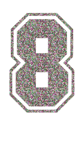 Set Rugnummers van Strijkletters SF Glitter Regenboog - afb. 2