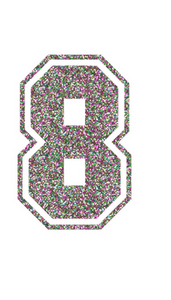 Set Rugnummers van Strijkletters SF Glitter Regenboog Multicolor 453 - afb. 2
