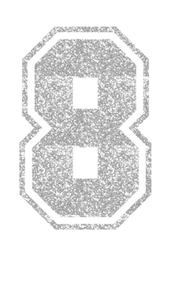 Set Rugnummers van Strijkletters SF Glitter Silver 450 - afb. 2