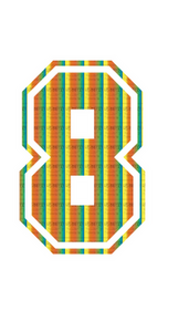 Set Rugnummers van Strijkletters SF Rainbow Regenboog Folie - afb. 2
