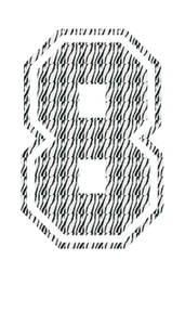 Set Rugnummers van Strijkletters SF Design Zebra - afb. 2