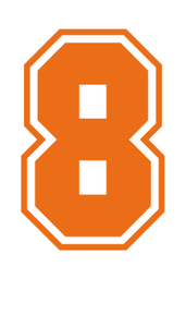 Set Rugnummers van Strijkletters SF Polyester Ondergrond Oranje - afb. 2