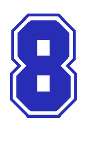 Set Rugnummers van Strijkletters SF Flex Middel Blauw - afb. 2