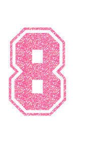 Set Rugnummers van Strijkletters SF Glitter Medium Pink - afb. 2