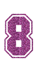 Set Rugnummers van Strijkletters SF Glitter Lavender - afb. 2