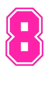 Set Rugnummers van Strijkletters SF Glow in the Dark Roze - afb. 2