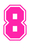 Set Rugnummers van Strijkletters SF Glow in the Dark Roze - afb. 2