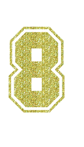 Set Rugnummers van Strijkletters SF Glitter Coronado Gold - afb. 2