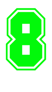Set Rugnummers van Strijkletters SF Glow in the Dark Groen - afb. 2