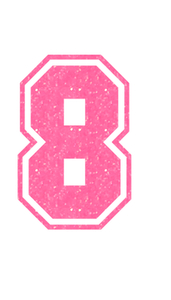 Set Rugnummers van Strijkletters SF Glitter Neon roze Glitter - afb. 2