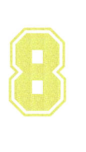 Set Rugnummers van Strijkletters SF Glitter Neon Yellow Glitter 446 - afb. 2