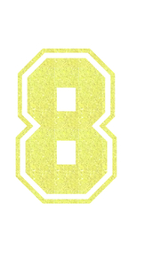 Set Rugnummers van Strijkletters SF Glitter Neon geel Glitter - afb. 2
