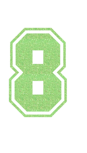 Set Rugnummers van Strijkletters SF Glitter Neon Groen Glitter - afb. 2
