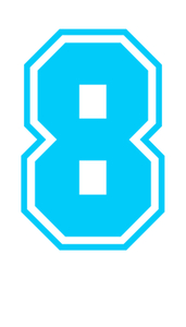 Set Rugnummers van Strijkletters SF Glow in the Dark Blauw - afb. 2