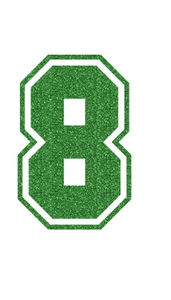 Set Rugnummers van Strijkletters SF Glitter Green Glitter 455 - afb. 2